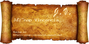 Jónap Vincencia névjegykártya